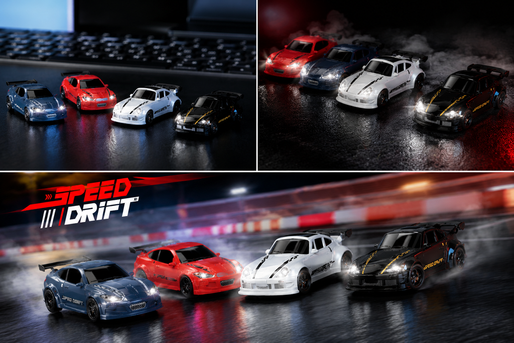 KF20 RC Drift 1:64 4WD – Mini Samochód Zdalnie Sterowany (Czarny)